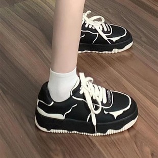 Black Sneakers Children 2023 New Summer Students All-match Dirty Resistant Internet Celebrant All-match Non-slip Casual Panda Shoes