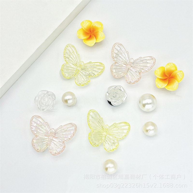 洞靴diyアクセサリー花園靴花ボタン装飾ボタン靴ボタン金属チェーンセットは国境を越えて取り外し可能です|undefined