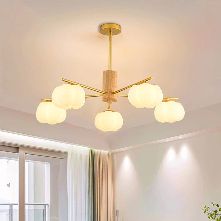 Luz de comedor LED moderna y minimalista de madera larga atmósfera de viento crema lámpara de sala de estar de madera sólida japonesa lámpara de bar