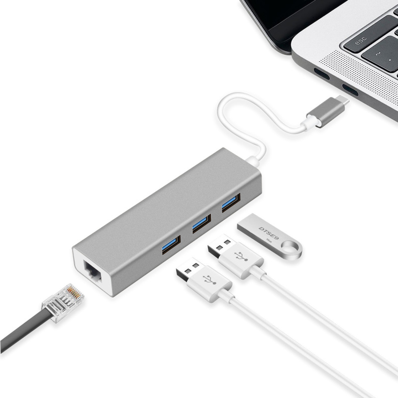 アルミ合金3.0usbネットワークカード3.0hub百兆ネットワークカード金属ケースusb拡張ドックusb変換rj45ネットワークポート|undefined