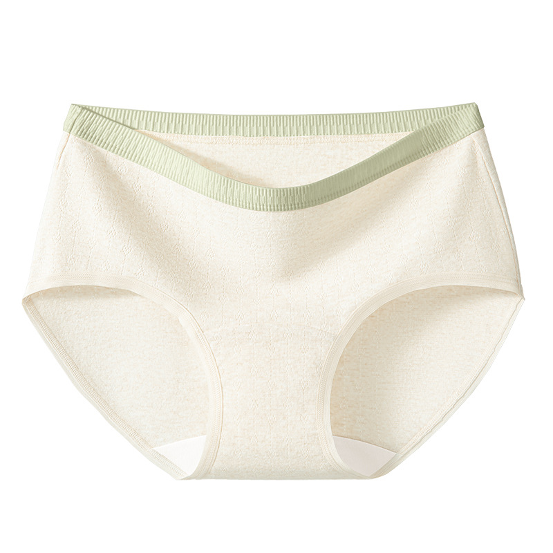 Calzoncillos de color de contraste de cintura media de algodón de color puro algodón de grado 10A entrepierna antibacteriana sin costuras bolsa de gran tamaño cadera entrepierna larga ropa interior de mujer image 11