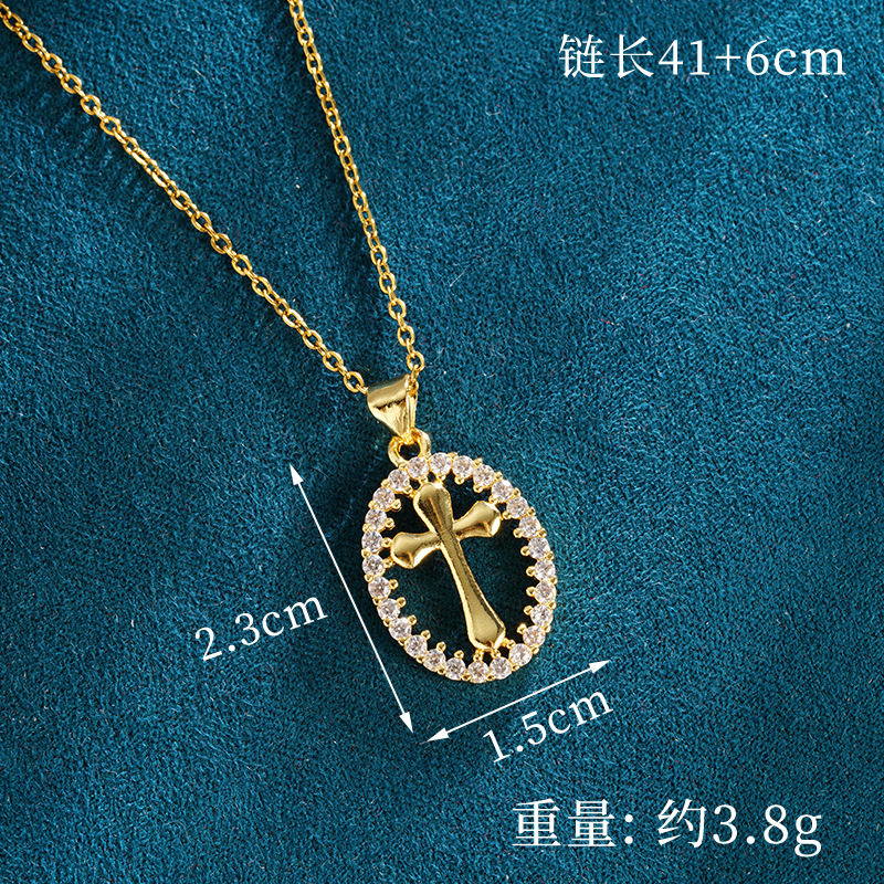 Collar de oro de arena antigua, personalidad, color de lujo ligero, anillo de diamantes, pendientes de cruz, estilo europeo y americano, joyería que no se desvanece durante mucho tiempo