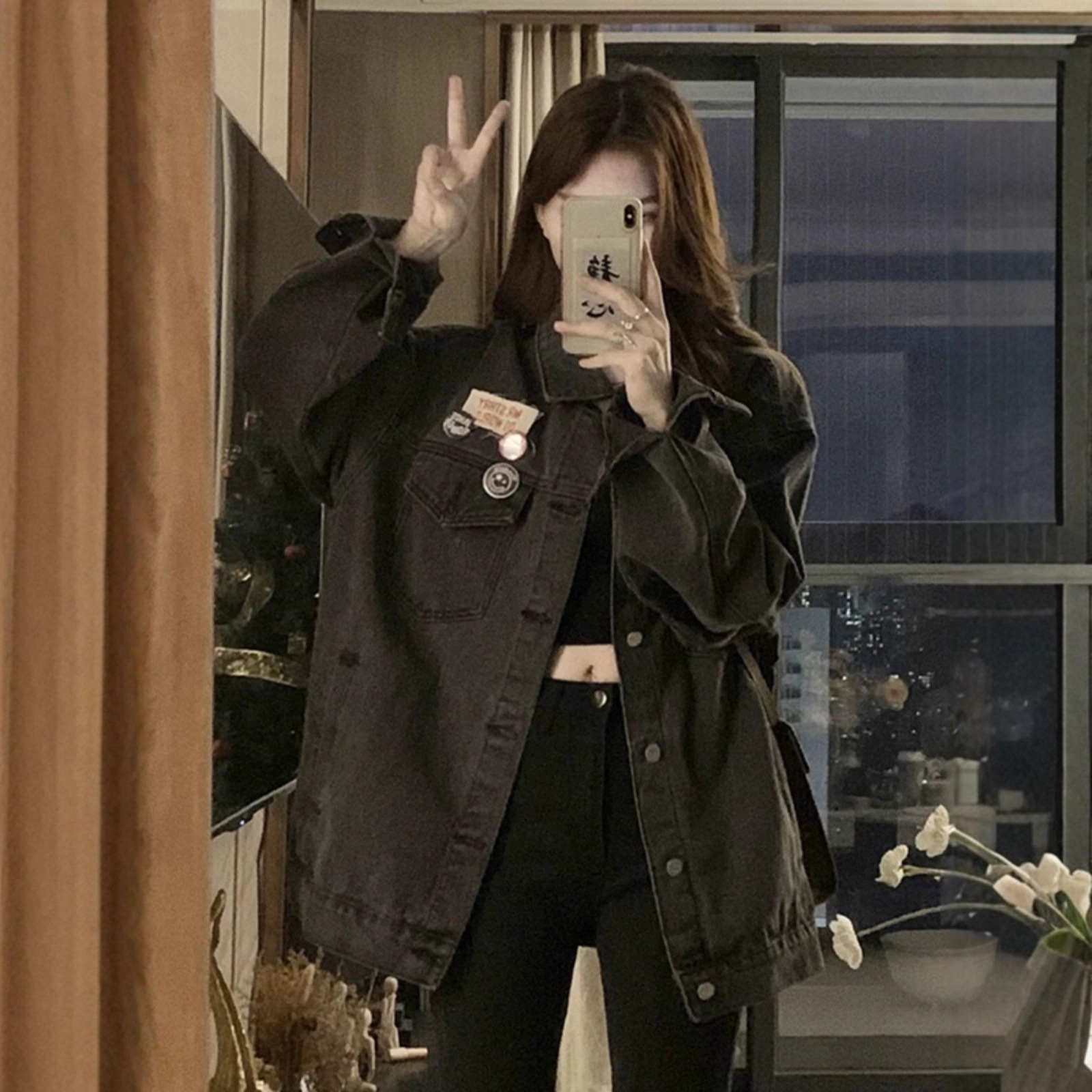 工装牛仔外套女春秋冬新款大码慵懒风上衣休闲棒球服美式复古夹克
