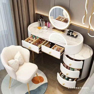 Dressing Table Bedroom Storage Enclosure Small Apartment Dressing Table New 2024 Accessible Luxury Scandinavian One-Piece Ins Style Dressing Table