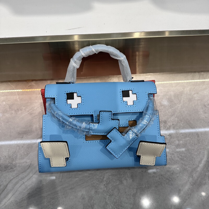 Factory Direct Supply Robot Kelly Bag Cartoon Smiley Face Bag Mosaic Doll Handbag Small Square Bag Single Shoulder Crossbody Bag