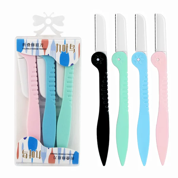 Factory Wholesale Eyebrow Razor Cross-Border Dropshipping Women's Eyebrow Razor Eyebrow Trimming Tool Anti-Scratch Eyebrow Trimming Makeup