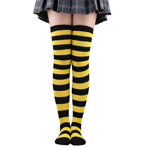 Christmas stocking striped thigh-high stockings for girls, Japanese long socks, over-the-knee socks, Halloween cosplay party socks