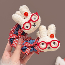 可爱眼睛兔香蕉夹牛仔蓝卡通后脑勺显发量马尾抓夹头饰发卡女发饰