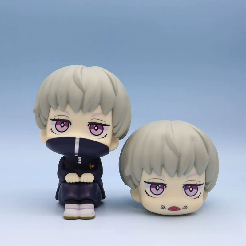Sitting anime chibi figure, collectible character figures, multiple characters and versions