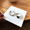 Black brand ring, Korean style, simple and elegant design, on index finger