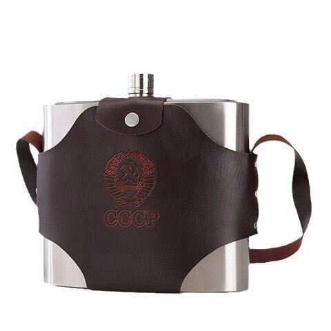 Wholesale stainless steel hip flask half kg 1 2 3 5 10kg outdoor portable Russian metal small flat wine bottle