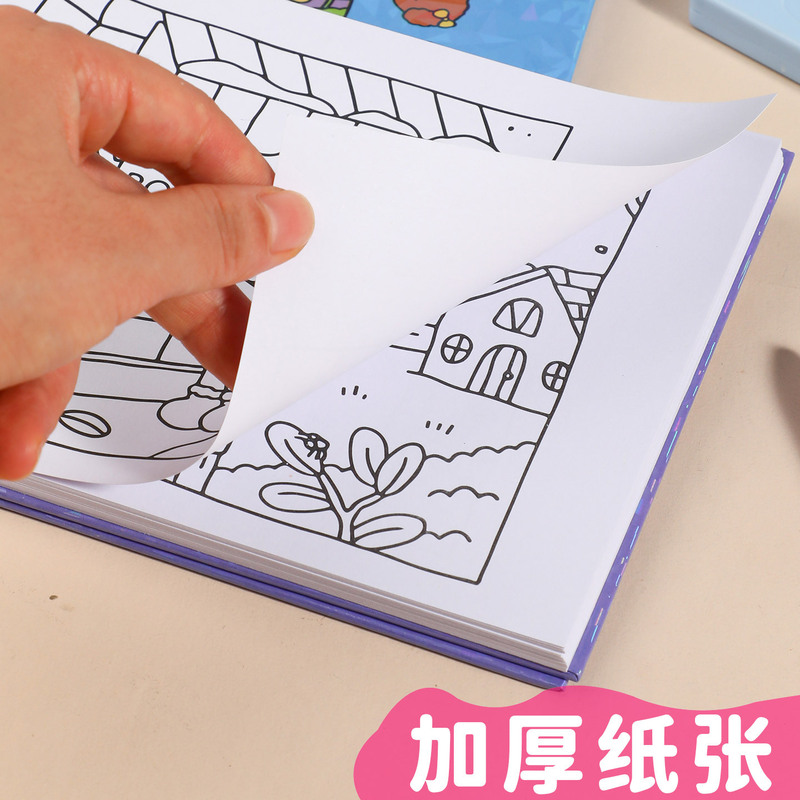 着色50张A6儿童涂色本BOBBIE GOODS卡通涂鸦跨境新款填色绘画册|undefined