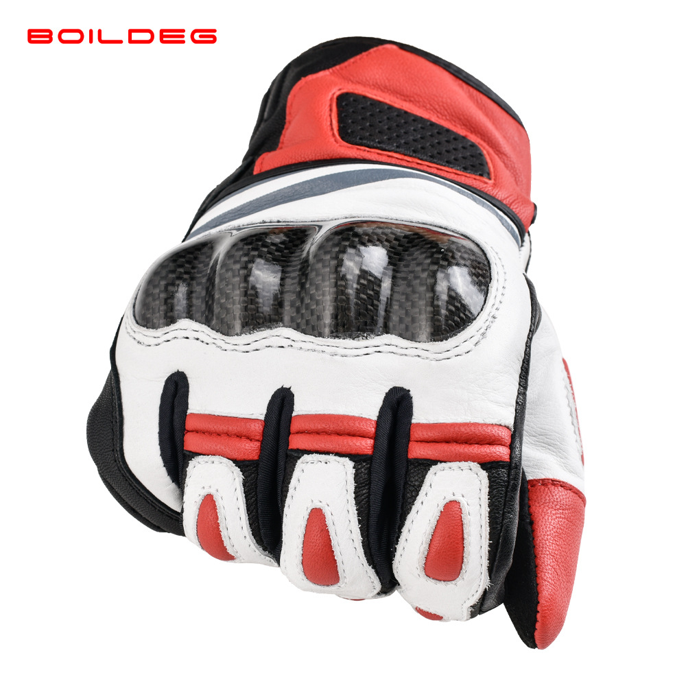 Motorcycle Gloves Men's Cowhide Leather Riding Protective Gear_voghion.com