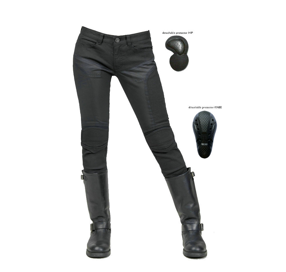 Long Biker jeans de motocicleta caballeros de verano malla transpirable locomotora verde militar para montar pantalones anticaídas