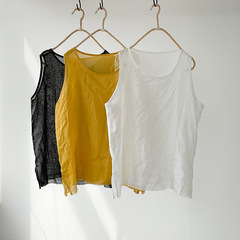夏吅陽/通透薄苧麻文藝大碼基本款女裝 多色百搭棉麻背心無袖打底