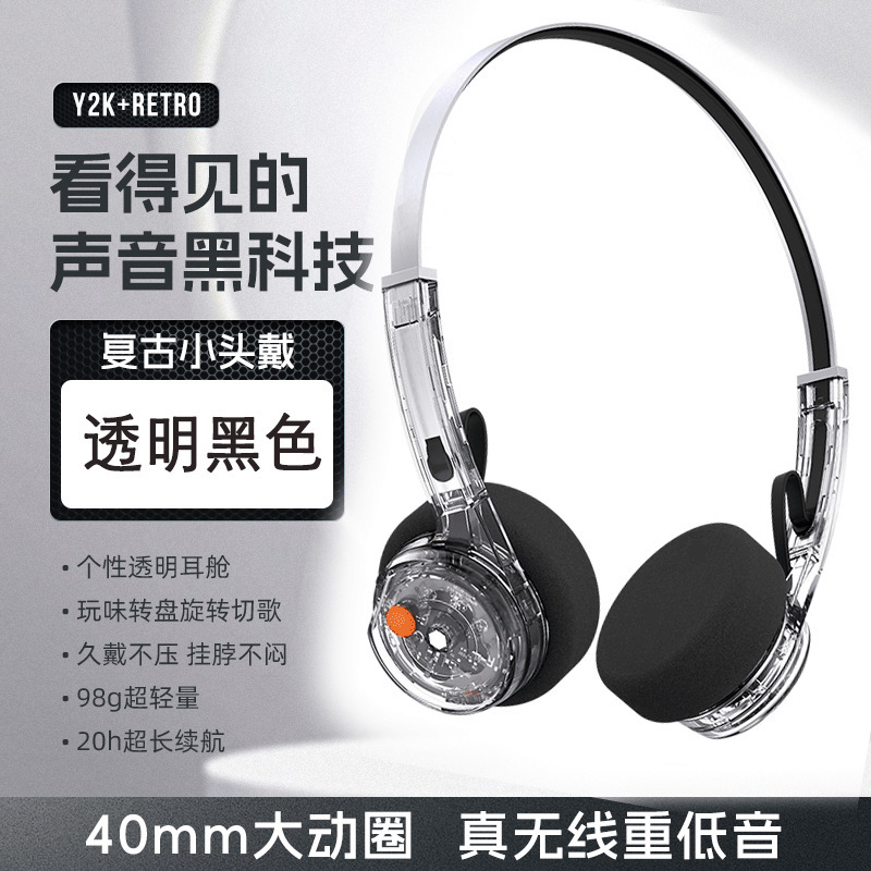 レトロヘッドセット小型ヘッドワイヤレス 5.4 Bluetooth ヘッドセットスポーツノイズリダクションヘッドセット超長バッテリー寿命ヘッドセット|undefined