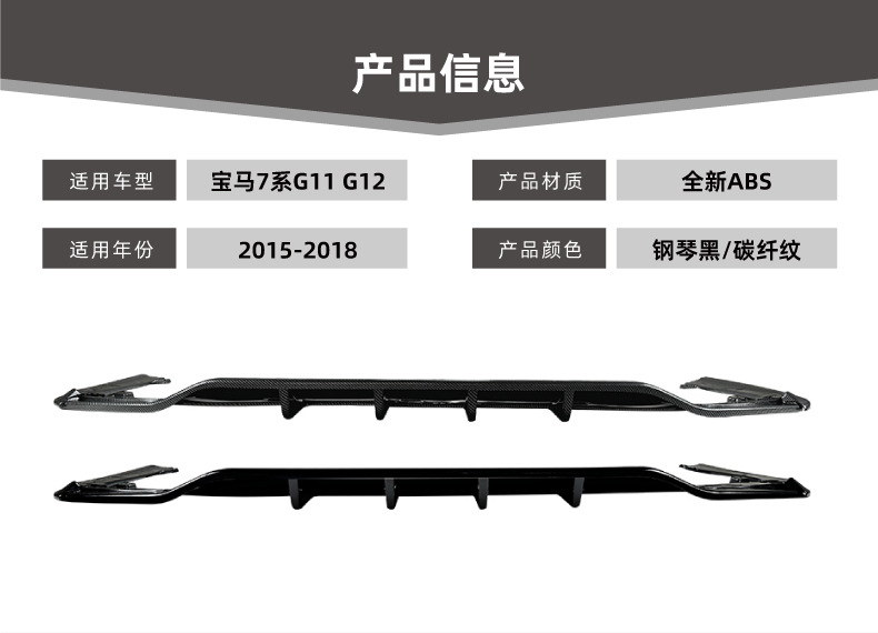 Suitable for Bmw 7 Series G11 G12 Early Model m Sport 2015-18 Rear Lip Spoiler Surround Modification