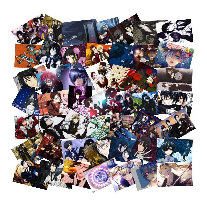 50张黑执事手机电脑笔记本滑板冰箱行李箱电瓶车吉他涂鸦贴纸