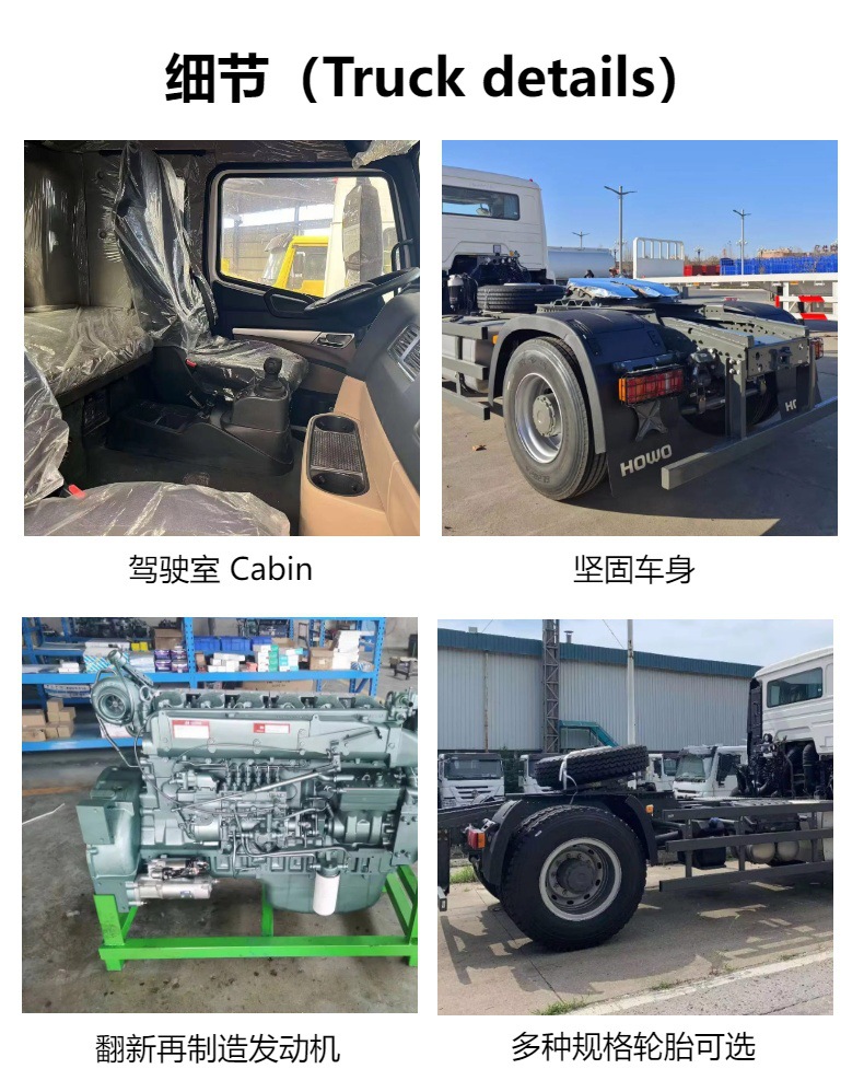 The Source Manufacturer Re-Manufactures and Exports for Sale to Africa the Sinotruk Howo 4X2 Howo Tractor Truck, Trailer Truck, and Cargo Truck