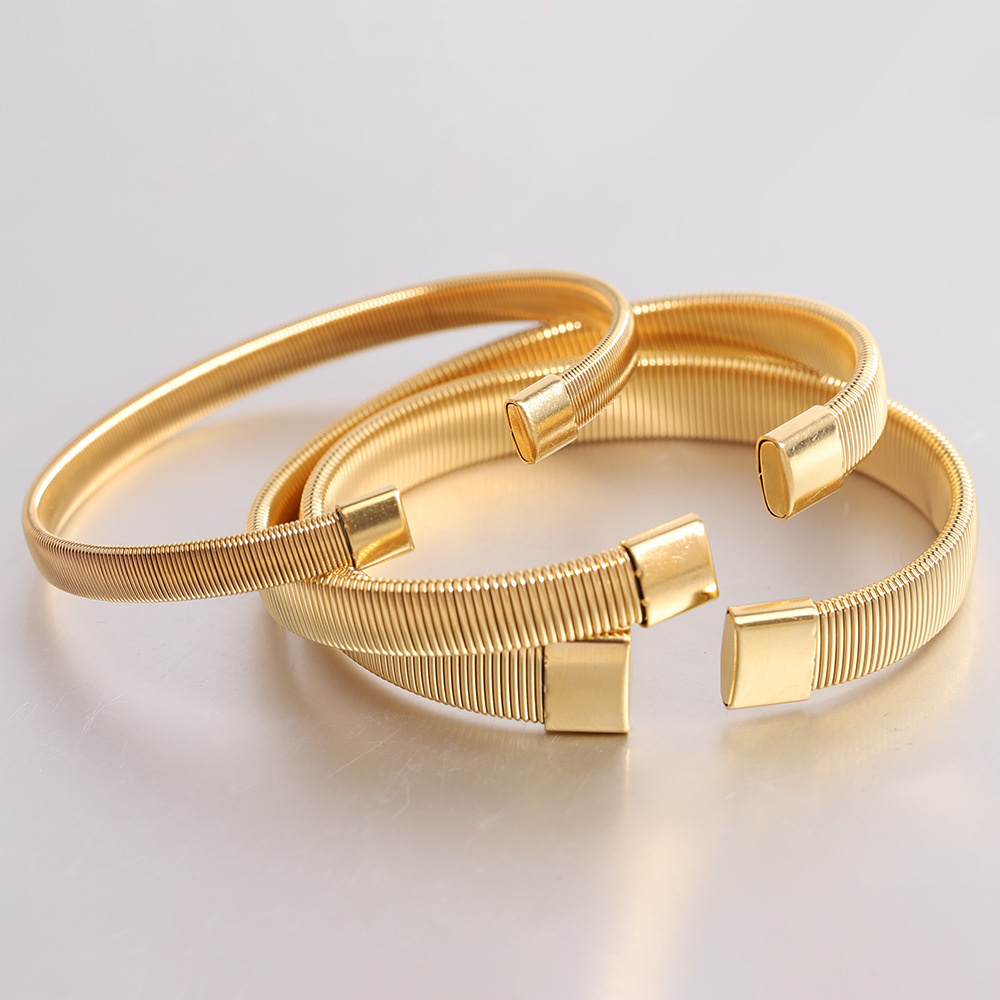 20g Weight Cuff Bracelets Jewelry Accessory Type 1 Piece Quantity Simple Style Solid Color Titanium Steel Plating Cuff Bracelets