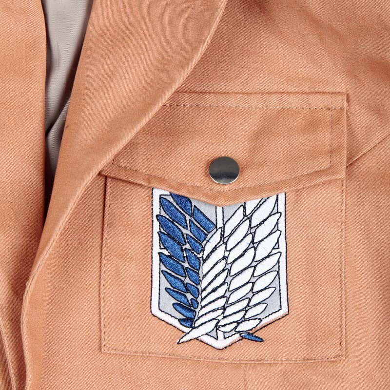 Куртка cropped Survey Corps, аниме-ка cosplay (универсальная), полиэстер, рисунок эмблемы, размеры S–XXL