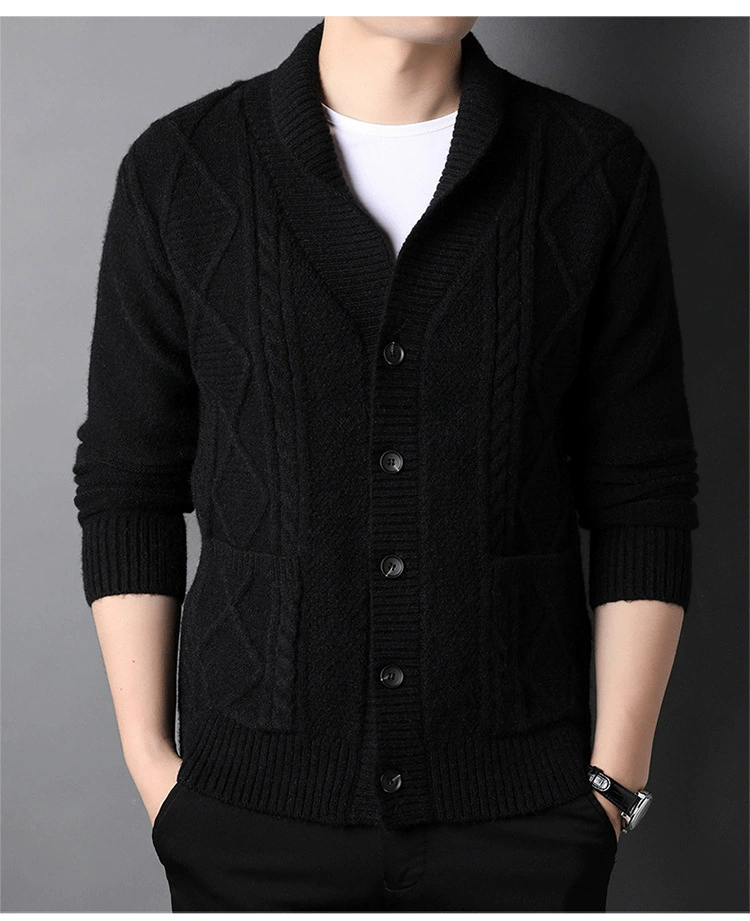 Cardigan, autumn demi-season sweater, woolen knitted jacket, plus size