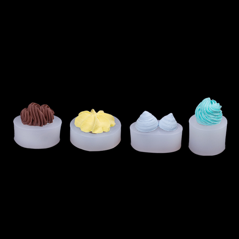 5 galletas crema grano forma silicona molde simulación cerámica suave arcilla alimentos pastel de chocolate Decoración