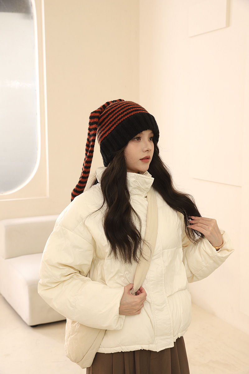 Corée du Sud Chine-Chic Marque Mignon Oreille De Lapin Tricoté Rayé Pull Laine Enfants y2k Shopping Mode Chaud Froid Chapeau_voghion.com