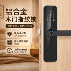 木门免开孔通通锁智能门锁民宿公寓出租房蓝牙密码指纹锁C级锁芯