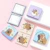 Folding double-sided handheld cute small mirror for elementary school students