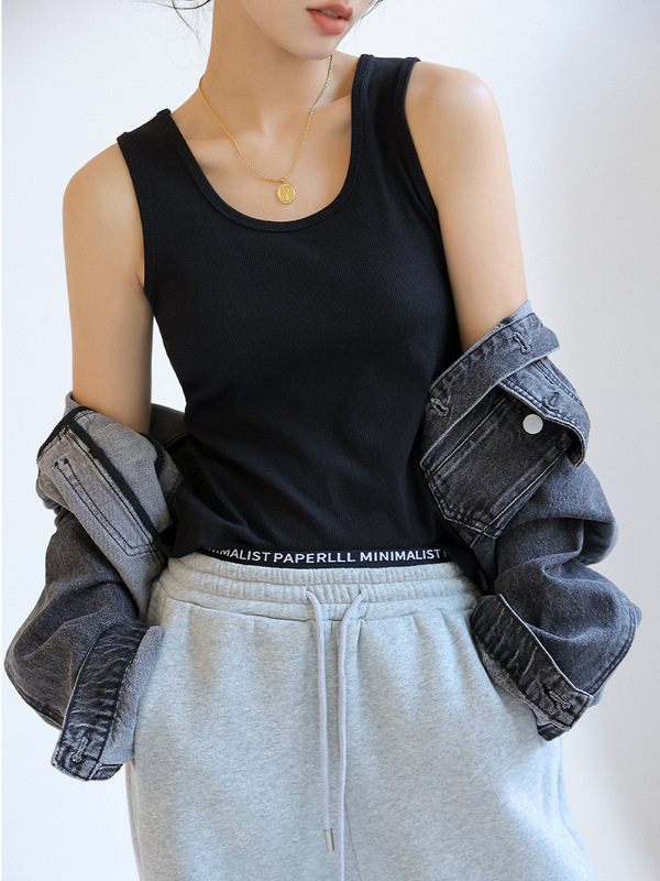 Q Summer White Camisole Women's Inner and Outer Wear Base Broadband I-shaped Suit Beautiful Back Design Top