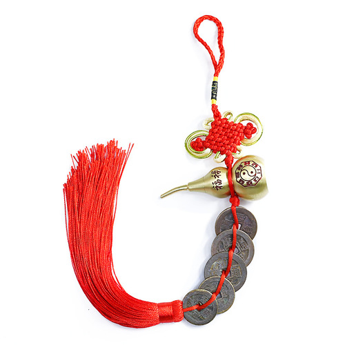Authentic Five Emperors Coins Pendant for Doorstep, Ancient Copper Coins, Door-to-Door Health and Fortune Copper Gourd Pendant, Manufacturer Wholesale