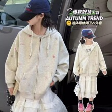 女童韩系连帽外套春秋季2025新款中大儿童洋气棒球服女孩秋装上衣