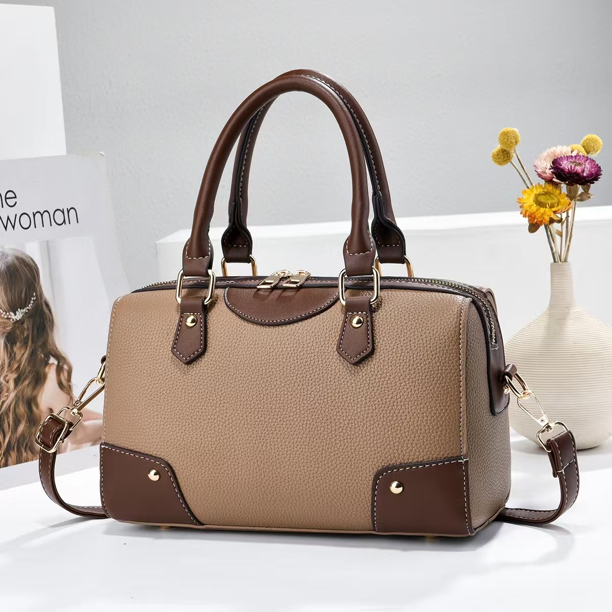 Mochila de moda de textura versátil, bolsos de hombro casuales de color, temperamento diario de transporte, bolsas transfronterizas