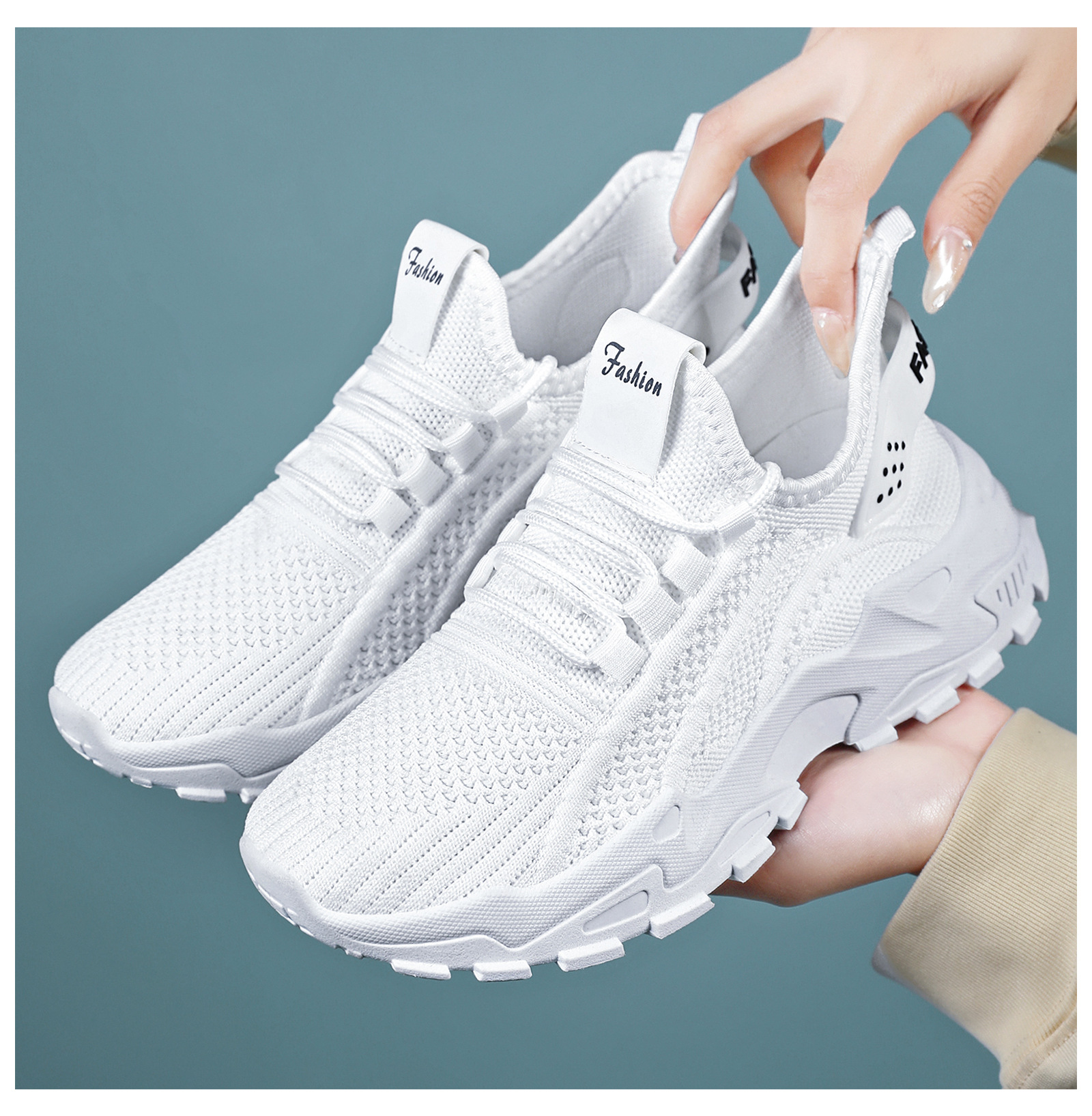 Damen Retro Sneaker Mit Atmungsaktivem Mesh Und Dicker Sohle_voghion.com
