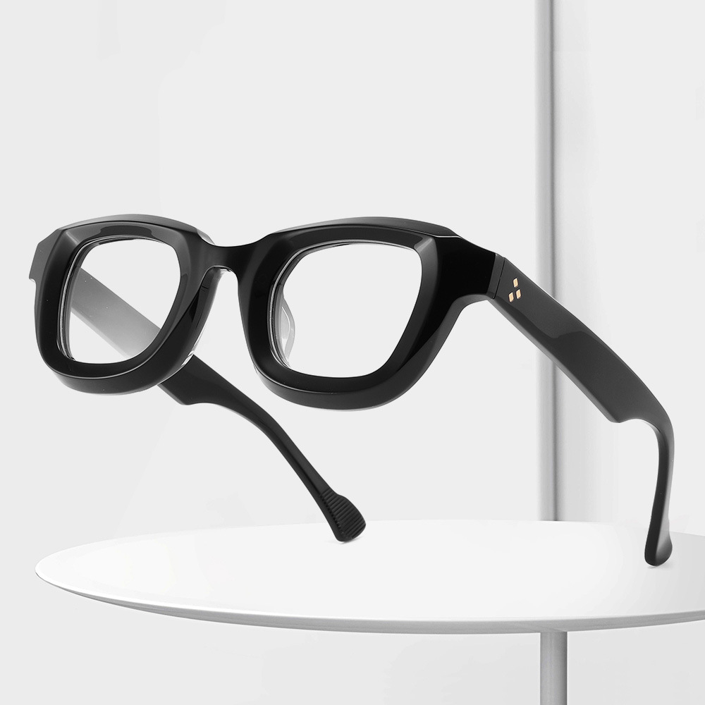 跨境高档板材眼镜架全框时尚男女款平光镜个性时尚黑框方形眼镜框