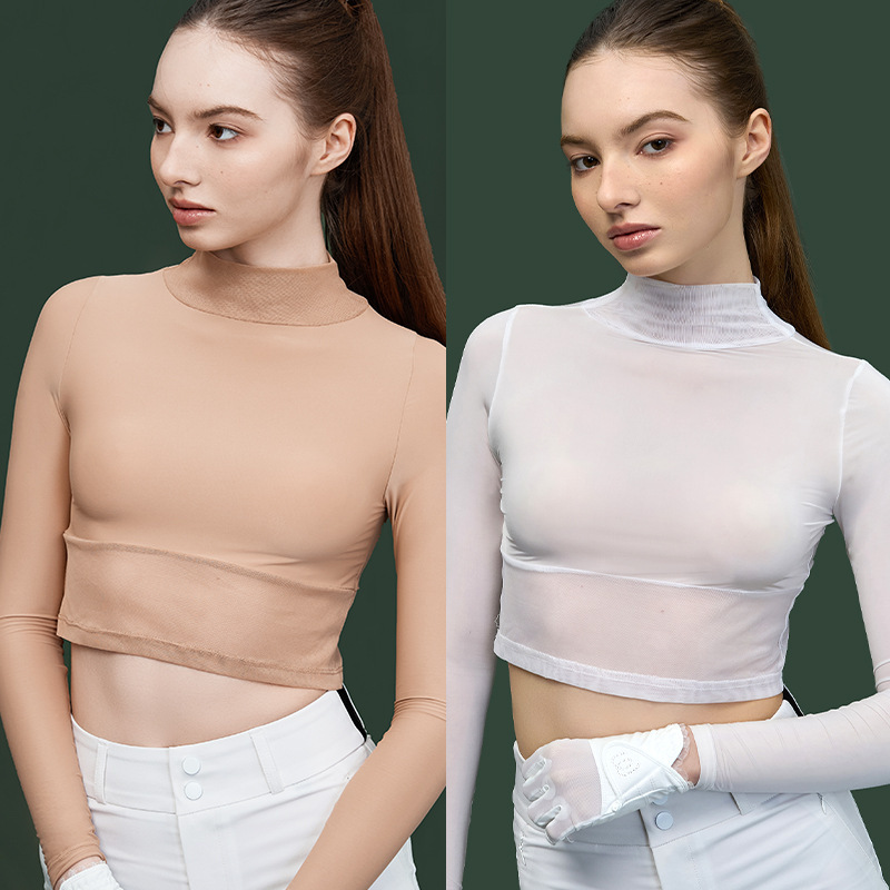 Mg Golf Base Layer Sun Protection High Collar Ice Silk Cool Feeling Quick Drying Breathable High Elastic Light and Slim Sun Protection Clothing Summer