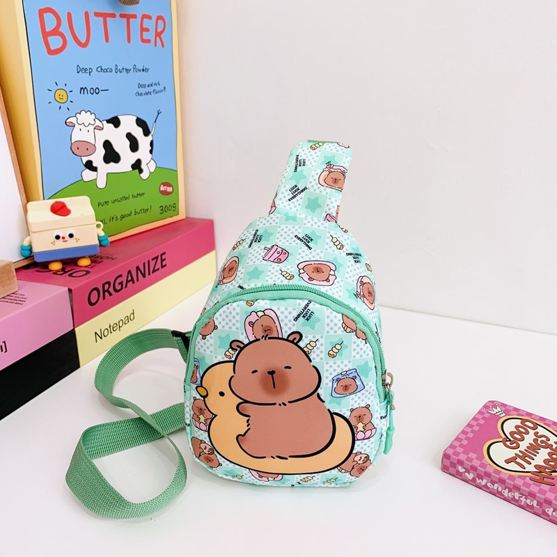Bolsos lindos para niñas nuevas ventas calientes capibara bolsos de pecho para niños caricaturas para niños y niñas bolsos de cambio