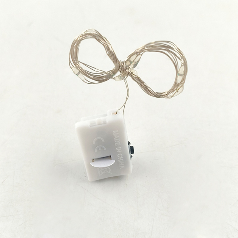 65000810 led铜线小白盒灯串-1米10灯