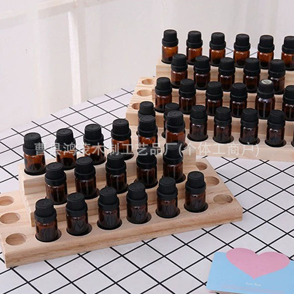 Wooden essential oil storage rack, wooden display stand for essential oils, four-layer doTERRA bottle organizer, nail polish storage rack