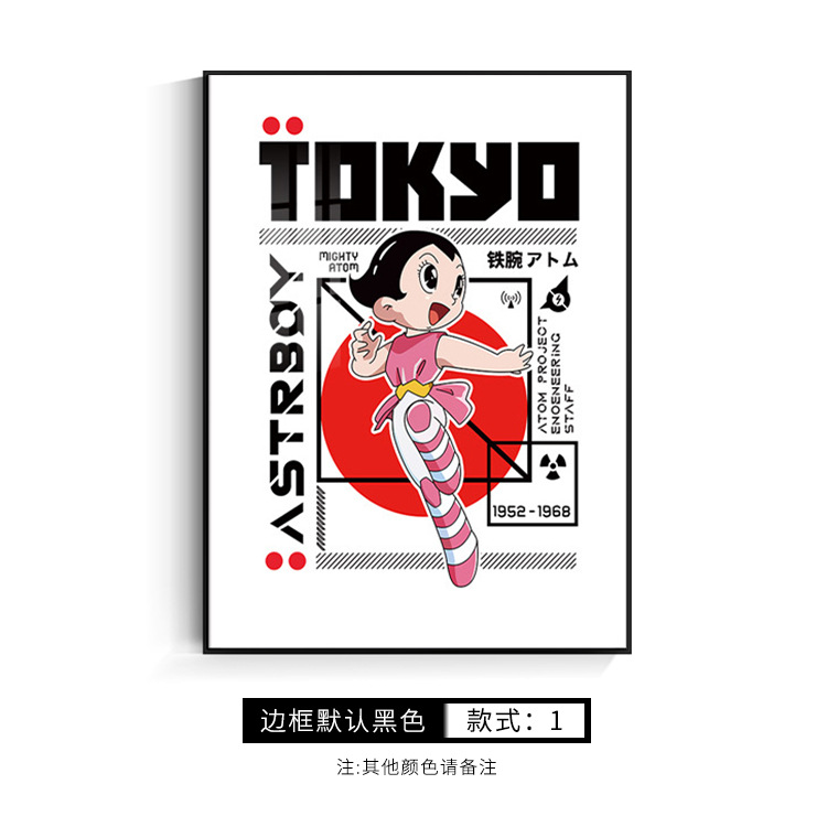 小紅書アトム装飾画寝室机児童室掛け画直播間ネット赤ミルクティー店装飾画