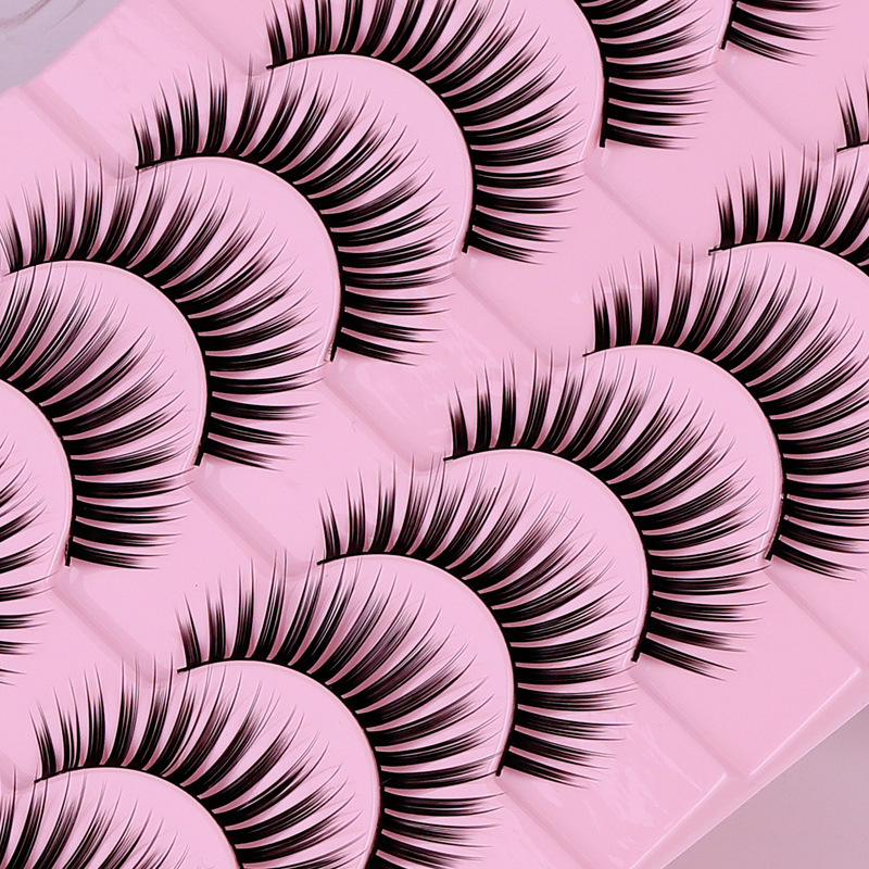 10 pares de pestañas falsas de terroles duros de una sola pieza de cómic Barbie Pequeño Demonio Pequeño Pequeño