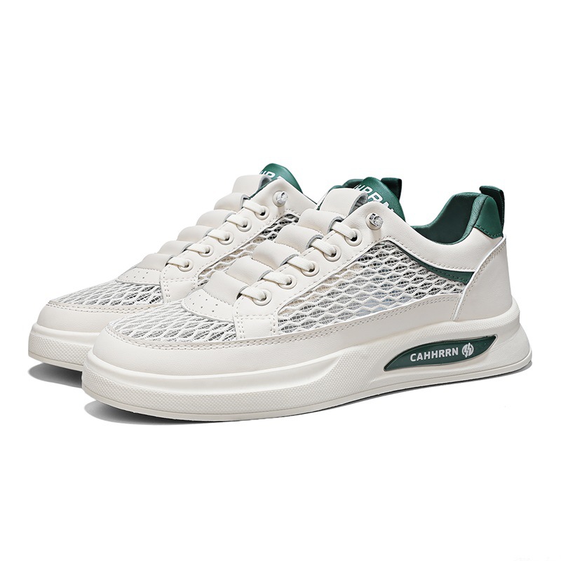 Zapatillas de deporte zapatos de hombre de primavera y verano 2025 nuevo estilo malla transpirable zapatos blancos estudiantes adolescentes zapatos casuales de moda hombres