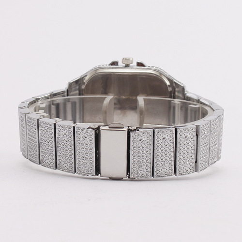 Foreign trade cross-border square starry rhinestone watch quartz watch men's full diamond manufacturer wholesale watches