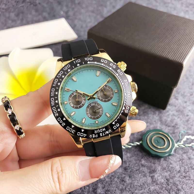 Watch Imitation Mechanical Watch Brand Men's Watch Golden Concept Rubber Strap Watch High Quality Watch
