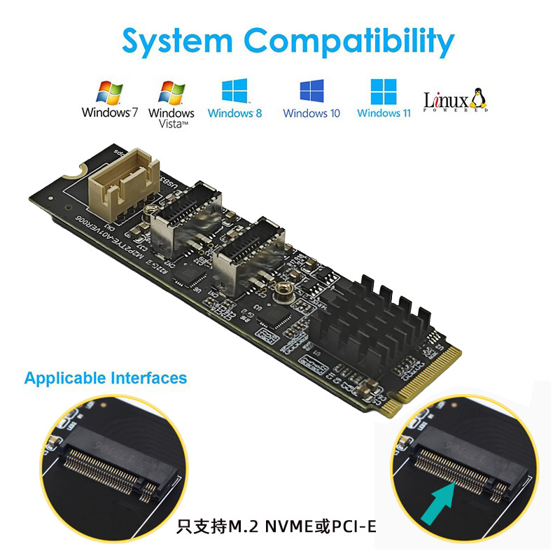 M2��չ10Gbps˫��TYPE-E��չ��NVME M.2 M-KeyתTYPE-Cǰ�ýӿ�