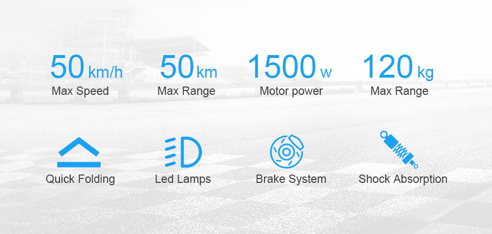Kugoo Wish 01 Se Electric Motorcycle 1500W 48V 20Ah Electric Bicycle Long Range 50 0m