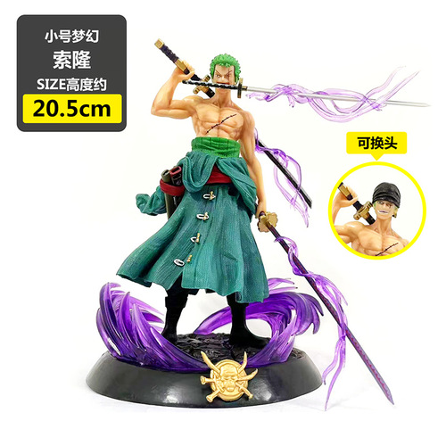 One Piece Figure GK Fantasy Sauron Three-Sword Style Double-Headed Interchangeable Scene Statue Boxed Figure Ornament Wholesale