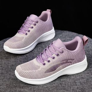 Student Youth Autumn New Casual Soft-Soled Sports Shoes for Women Breathable Fly-Knit Mesh Shoes Sunny and Healthy Large Size Women's Shoes
