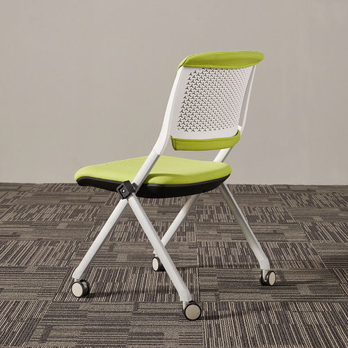 Folding training chair ergonomic chair mobile office conference chair smart classroom desk chair folding mesh chair